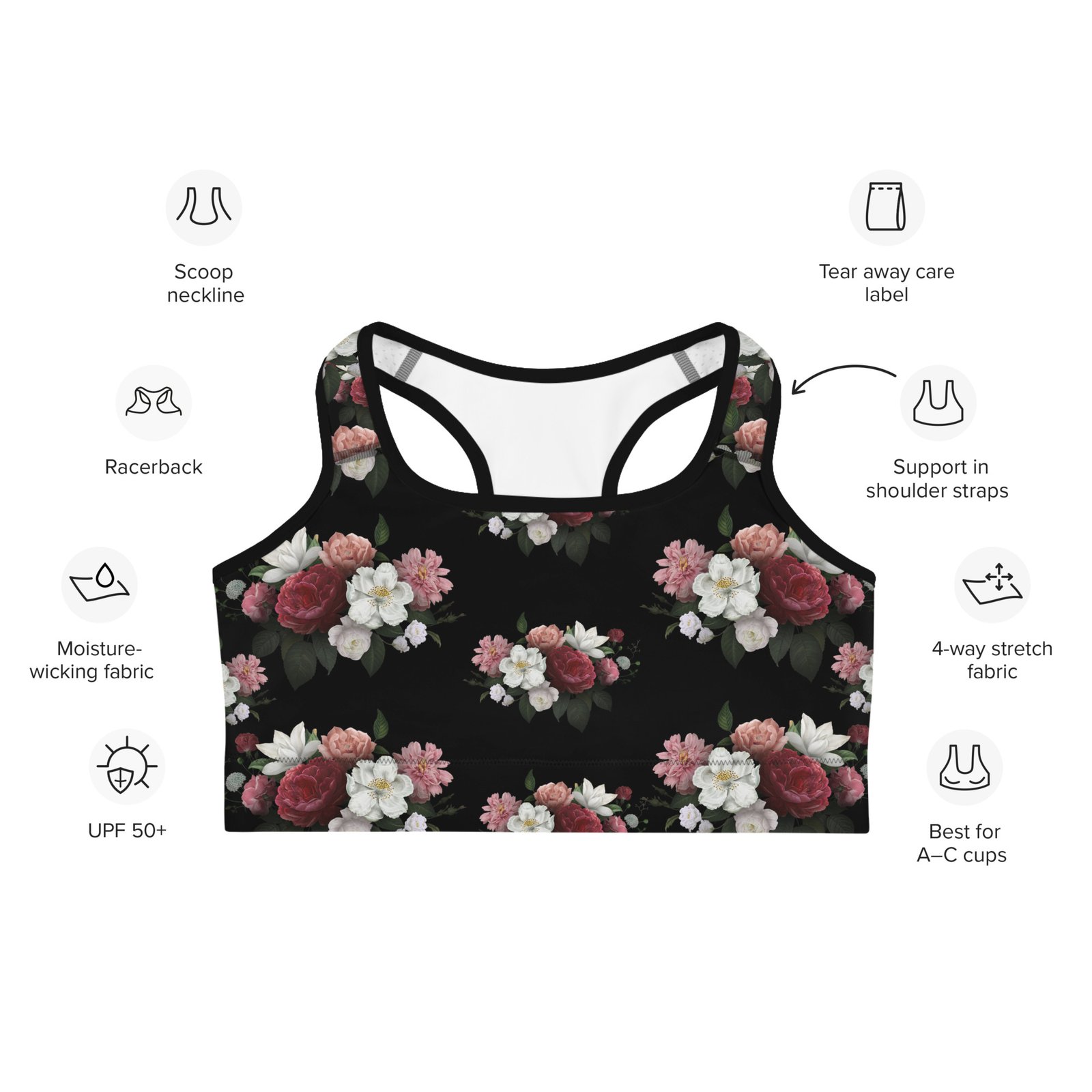 Colorful-Roses-Sports-Bra - Image 5