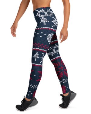 Christmas Blue Knitted Yoga Pants